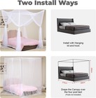 Bed Canopy Curtains Mosquito Net Bed Full Size Bed Tent Four Corner Post Frame