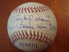 Tony Larussa Signed St  Louis Cardinals Game Used Baseball Final Win 9 28 11 Hof
