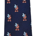 New Disney Parks Navy Blue Mickey Mouse Americana Usa Flag Silk Skinny Tie