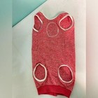 Tongchepe Red Heathered Pet Sweater Tank With White Trim Size L Cat Clothes