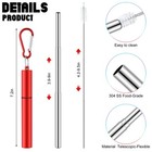 8 Pcs Reusable Collapsible Travel Straw Portable Reusable Stainless Steel Dri   