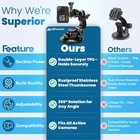 Universal Car Suction Cup Mount For Gopro Hero 13 12 11 10 9 8 7 6 5 4 3 - Secur