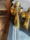Set Of 3 Vintage Mcm Brass   Copper Angel Candle Holders 6   7    8  Tall
