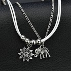 Sun   Elephant Ankle Bracelet     Women   s Stainless Steel Beach Boho Anklet