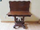 Antique Empire 1830   s Lyre Base Console   Game Table Flip   Swivel Top Mahogany