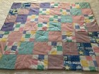 New Baby Girls Patchwork Quilt Pastels Handmade Crib Quilt 44x37     Shower Gift 