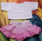 Build A Bear White Shirt Tulle Rose Two Tone Pink Skirt Teddy Girl Clothes 50h