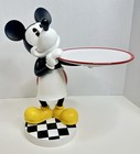 Vintage Disney Mickey Mouse Waiter Holding Removable Plate Statue Rare