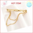 2pcs Tie Collar Bar Pin Set For Men - Classic Collar Clip With Hang Chain