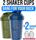 2 Pack- 20 Oz Protein Shaker Bottles For Protein Mixes - 2x Wire Whisk   Leak Pr
