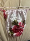 Vtg California Dynasty Floral Satin String Bikini M l