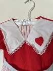 Vintage Dress Umbrella Child   s Red White Lace Puff Sleeves Cotton Polyester Gift