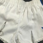 Adidas Trefoil Youth Boys M  24-26  White Running Shorts Thick Blue Stripes Usa