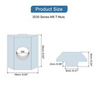 30pcs T Nuts Nickel Plated Carbon Steel T Slot Bolts 3030 Series M8 Silver