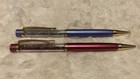 Gem Filled Ballpoint Pen Set X2 Metallic Pink Blue Stationery W  Case   Refill