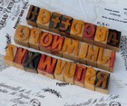 A-z Alphabet Letterpress Wooden Printing Blocks Wood Type Vintage Printer Typo