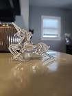 Vintage Handmade Art Glass Hand Blown Clear Glass Unicorn Figurine