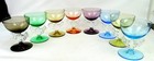 Morgantown Glass 8 Piece Rainbow Chanticleer Rooster 4  Liquor Cocktails 1950-71