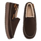  Mens Moccasin Slippers Slip On House Slippers For Men Indoor   11 Dark Brown