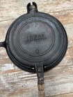 Antique Ideal No 8 Cast Iron Waffle Maker Wood Handles With Ring