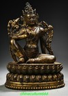 9 8 old Tibet Bronze Gilt Free Kwan-yin Guanyin Quanyin Buddha Buddhism Statue