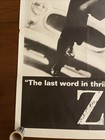 Original Z Movie Political Thriller Film Poster  Large One Sheet 1969 Rare