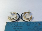 Vintage Antique Black Enamel Pierced Earrings Goldtone L    k Very Cool