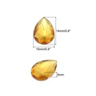 100pcs Flat Back Acrylic Teardrop Gems 10x14mm Rhinestones Golden