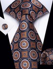 Silk Paisley Floral Tie And Pocket Square Cufflinks With Lapel Pin Sets For Men