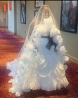 Custom White Rosette Wedding Veil