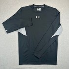 Under Armour Compression Shirt Mens Xl Black Grey Heatgear Long Sleeve Gym Euc
