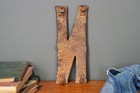 Antique Cast Iron Victorian Building Marquee Sign Letter N Vintage Architectural