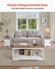 Vevor 3 Piece Farmhouse Coffee Table Set 40 In With 2 End Table For Living Room
