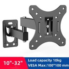 Full Motion Tv Wall Mount Bracket Swivel Tilt Articulating Arm Vesa 10-32 Inch
