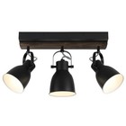  Farmhouse Track Fixtures Ceiling  Black Metal And Wood Wall Mount 3 3 Lights