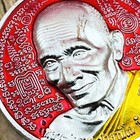 Jumbo Peace Happiness Rich Protect Fortune Lp Ruay Be2556 Red Thai Amulet  15633