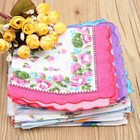 20pcs Women Vintage Floral Flowers Handkerchief 100  Cotton Square Hanky Ladies