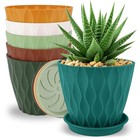 6 Inch Plant Pots  6 Pack Flower Pots Outdoor Indoor  6 Inch-6 Pack Multicolor