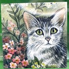 Lot 7 Handmade Cat Kitten Art Magnets Fantasy Tiger Kitty Fridge Locker D  cor