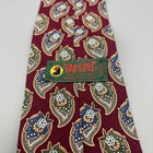 Rooster Neck Tie Floral Burgundy 100  Cotton Necktie Neckwear Classic Usa