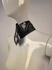 Old Stock Edwardian Silk Organza Collar For Dress W Emb Grape Detail