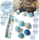 Felt Wool Cat Toys Ball With Catnip And Bell  Natural Handmade Color Mixed 
