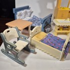 Vtg Fisher Price little Tikes Dollhouse Furniture Lot Of 11 Pcs - Assorted Rooms