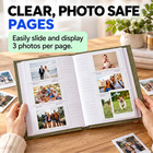 Instax Mini Photo Album Book 180 Pockets Olive Velvet Cover Memo Space 60 Pages