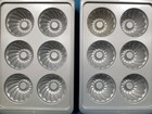 Set Of 2 Wilton Fluted Tube 6 Cavity Mini Bundt Cake Aluminum Pans 18  X 11 