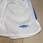 Vtg Umbro Cruz Azul Kids Soccer Shorts Size 6 White Blue Nylon Retro 90s Sport