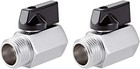2 Pack Brass Mini Ball Valve 1 2  Npt Female X Male Thread Shut-off Valve