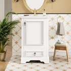 Modern 20  Bathroom Vanity With Ceramic Sink  Soft Close Door  Adjustable Shelf
