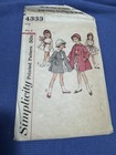 Vtg 1950   s Simplicity Sewing Pattern 4333 Toddler Girl Dress Coat   Hat Sz 6 Uc