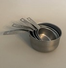 Vintage Set Of Stainless Measuring Cups 1 Cup  1 2 Cup  1 3 Cup  And 1 4cup 4pc